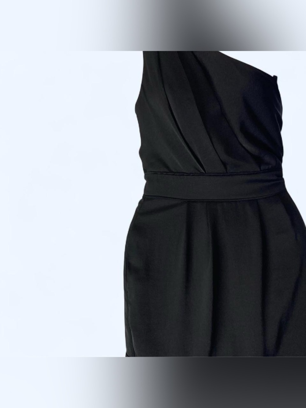BCBG black one shoulder dress with ruffle detail 6 - Picture 3 of 5